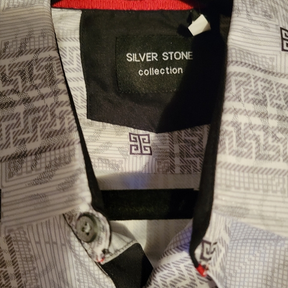 $169 Silver Stone Collection Men's Lg.Geometric Print Modern Fit Button-Up NWT - Picture 13 of 16